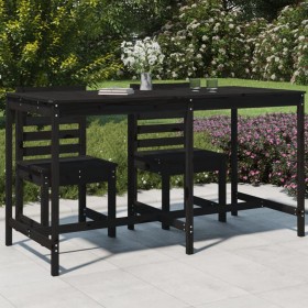 Garden table solid black pine wood 203.5x90x110 cm by vidaXL, Garden tables - Ref: Foro24-824106, Price: 132,63 €, Discount: %