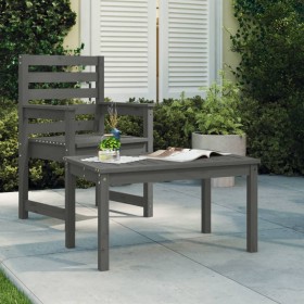 Mesa de jardín madera maciza de pino gris 82,5x50,5x45 cm de vidaXL, Mesas de jardín - Ref: Foro24-824115, Precio: 56,99 €, D...