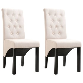 Dining chairs 2 units cream fabric by vidaXL, dining chairs - Ref: Foro24-248987, Price: 186,99 €, Discount: %