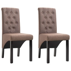 Sillas de comedor 2 unidades tela marrón de vidaXL, Sillas de comedor - Ref: Foro24-248988, Precio: 186,40 €, Descuento: %