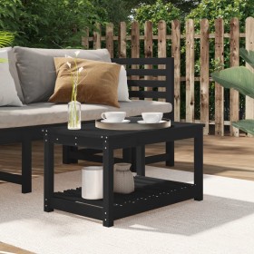 Garden table solid black pine wood 82.5x50.5x45 cm by vidaXL, Garden tables - Ref: Foro24-824138, Price: 84,81 €, Discount: %