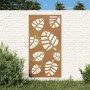 Gartenwandornament aus Cortenstahl, Blattdesign, 105 x 55 cm von vidaXL, Poster, Drucke und visuelle Kunst - Ref: Foro24-8244...