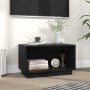 Mueble de TV de madera maciza de pino negro 60x35x35 cm