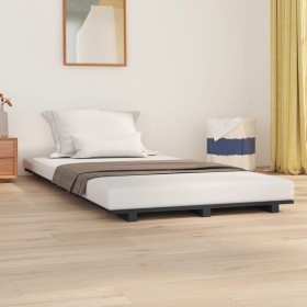 Estructura de cama madera maciza de pino gris 90x200 cm de vidaXL, Camas y somieres - Ref: Foro24-824550, Precio: 106,99 €, D...