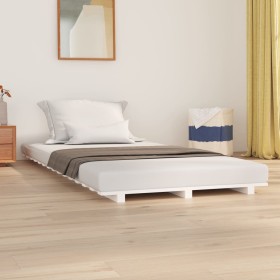 Estructura de cama madera maciza de pino blanco 90x200 cm de vidaXL, Camas y somieres - Ref: Foro24-824549, Precio: 75,99 €, ...