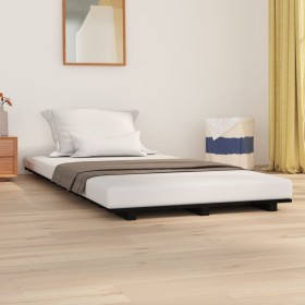 Solid black pine wood bed frame 90x200 cm by vidaXL, Beds and slatted bases - Ref: Foro24-824552, Price: 63,14 €, Discount: %