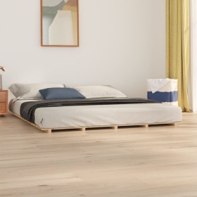 Estructura de cama madera maciza de pino 180x200 cm de vidaXL, Camas y somieres - Ref: Foro24-824583, Precio: 125,39 €, Descu...