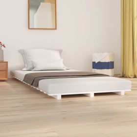 Solid white pine wood bed frame 75x190 cm by vidaXL, Beds and slatted bases - Ref: Foro24-824594, Price: 83,78 €, Discount: %