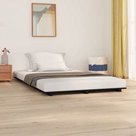 Solid black pine wood bed frame 120x190 cm by vidaXL, Beds and slatted bases - Ref: Foro24-824602, Price: 81,99 €, Discount: %