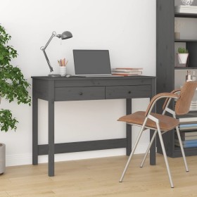 Escritorio con cajones madera maciza de pino gris 100x50x78cm de vidaXL, Escritorios - Ref: Foro24-824645, Precio: 127,64 €, ...