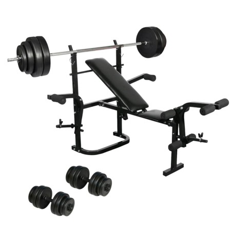 Dumbbell bench press and foldable weight bench for home gym by vidaXL, Weight lifting machines - Ref: Foro24-270166, Price: 4...