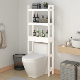 Solid white pine wood bathroom shelf 63x26x171 cm by vidaXL, Towel racks - Ref: Foro24-824659, Price: 90,93 €, Discount: %