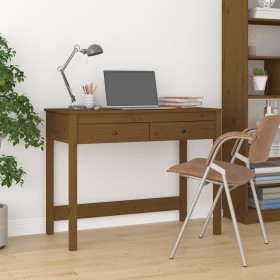 Honey brown pine wood desk with drawers 100x50x78 cm by vidaXL, Desks - Ref: Foro24-824646, Price: 127,64 €, Discount: %