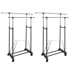 Adjustable clothes rack 2 bars 2 units by vidaXL, Dresser Organizers and Bar Hangers - Ref: Foro24-270182, Price: 58,99 €, Di...