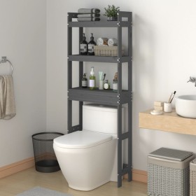 Bathroom shelf solid gray pine wood 63x26x171 cm by vidaXL, Towel racks - Ref: Foro24-824660, Price: 83,71 €, Discount: %