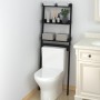 Estante de baño madera maciza de pino negro 63,5x32x179 cm de vidaXL, Toalleros - Ref: Foro24-824657, Precio: 54,61 €, Descue...