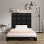 Cabecero de cama de pared madera maciza pino negro 146x3x91,5cm de vidaXL, Cabeceros y pies de cama - Ref: Foro24-824687, Pre...