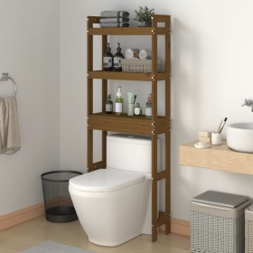 Estante de baño madera maciza de pino marrón miel 63x26x171 cm de vidaXL, Toalleros - Ref: Foro24-824661, Precio: 65,67 €, De...