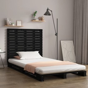 Cabecero de cama de pared madera maciza pino negro 106x3x91,5cm de vidaXL, Cabeceros y pies de cama - Ref: Foro24-824667, Pre...