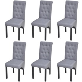 Sillas de comedor 6 unidades tela gris claro de vidaXL, Sillas de comedor - Ref: Foro24-272246, Precio: 437,99 €, Descuento: %