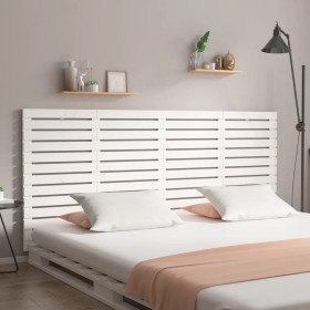 Solid white pine wood wall bed headboard 156x3x91.5 cm by vidaXL, Headboards and footboards - Ref: Foro24-824689, Price: 116,...