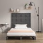 Cabecero cama de pared madera maciza pino gris 126x3x91,5 cm de vidaXL, Cabeceros y pies de cama - Ref: Foro24-824680, Precio...