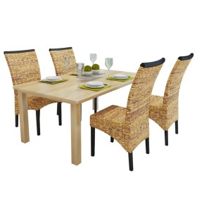 Esszimmerstühle 4 Einheiten aus massivem Mango- und Abaca-Holz von vidaXL, Essstühle - Ref: Foro24-274198, Preis: 454,39 €, R...