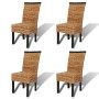 Dining chairs 4 units solid mango and abaca wood by vidaXL, dining chairs - Ref: Foro24-274198, Price: 476,59 €, Discount: %