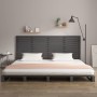 Cabecero de cama de pared madera maciza pino gris 186x3x91,5 cm de vidaXL, Cabeceros y pies de cama - Ref: Foro24-824705, Pre...