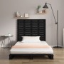 Cabecero cama de pared madera maciza pino negro 141x3x91,5 cm de vidaXL, Cabeceros y pies de cama - Ref: Foro24-824712, Preci...