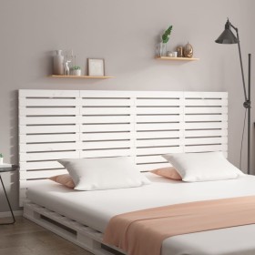 Cabecero cama de pared madera maciza pino blanco 186x3x91,5 cm de vidaXL, Cabeceros y pies de cama - Ref: Foro24-824704, Prec...