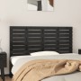 Cabecero de cama de pared madera maciza pino negro 126x3x63 cm de vidaXL, Cabeceros y pies de cama - Ref: Foro24-824732, Prec...