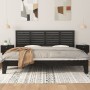 Cabecero de cama de pared madera maciza pino negro 166x3x63 cm de vidaXL, Cabeceros y pies de cama - Ref: Foro24-824752, Prec...