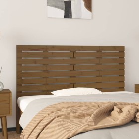 Solid pine wood wall bed headboard honey brown 156x3x63 cm by vidaXL, Headboards and footboards - Ref: Foro24-824741, Price: ...