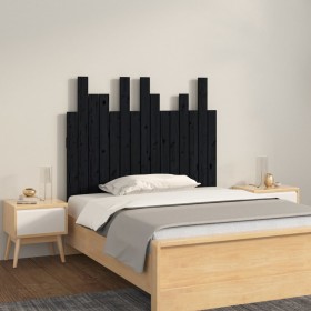 Cabecero de cama de pared madera maciza pino negro 95,5x3x80 cm de vidaXL, Cabeceros y pies de cama - Ref: Foro24-824787, Pre...