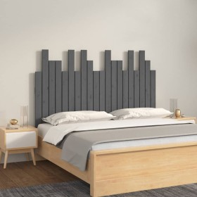 Gray pine solid wood wall bed headboard 127.5x3x80 cm by vidaXL, Headboards and footboards - Ref: Foro24-824790, Price: 84,99...