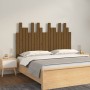 Cabecero cama pared madera maciza pino marrón miel 127,5x3x80cm de vidaXL, Cabeceros y pies de cama - Ref: Foro24-824791, Pre...