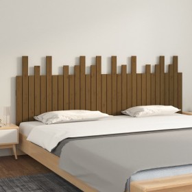 Solid pine wood wall bed headboard honey brown 204x3x80 cm by vidaXL, Headboards and footboards - Ref: Foro24-824781, Price: ...