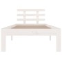 White solid wood single bed frame 90x190 cm by vidaXL, Beds and slatted bases - Ref: Foro24-814720, Price: 102,97 €, Discount: %