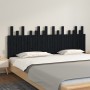 Cabecero de cama de pared madera maciza pino negro 204x3x80 cm de vidaXL, Cabeceros y pies de cama - Ref: Foro24-824782, Prec...