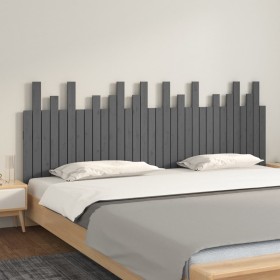 Gray pine solid wood wall bed headboard 204x3x80 cm by vidaXL, Headboards and footboards - Ref: Foro24-824780, Price: 117,72 ...