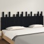 Solid black pine wood wall bed headboard 204x3x80 cm by vidaXL, Headboards and footboards - Ref: Foro24-824782, Price: 128,45...