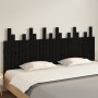 Solid black pine wood wall bed headboard 185x3x80 cm by vidaXL, Headboards and footboards - Ref: Foro24-824817, Price: 109,89...