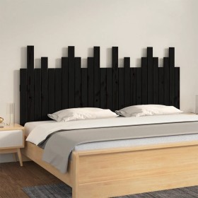 Solid black pine wood wall bed headboard 166x3x80 cm by vidaXL, Headboards and footboards - Ref: Foro24-824812, Price: 95,99 ...