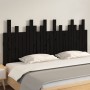 Cabecero de cama de pared madera maciza pino negro 166x3x80 cm de vidaXL, Cabeceros y pies de cama - Ref: Foro24-824812, Prec...