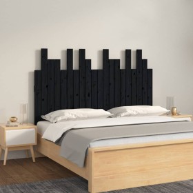 Black pine solid wood wall bed headboard 127.5x3x80cm by vidaXL, Headboards and footboards - Ref: Foro24-824792, Price: 80,99...