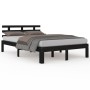 Estructura de cama matrimonial madera maciza negra 120x190 cm de vidaXL, Camas y somieres - Ref: Foro24-814728, Precio: 133,0...