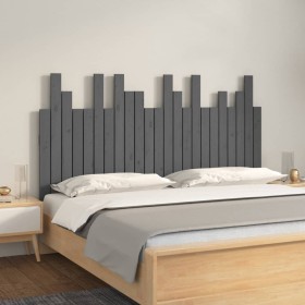 Gray pine solid wood wall bed headboard 146.5x3x80 cm by vidaXL, Headboards and footboards - Ref: Foro24-824795, Price: 80,99...