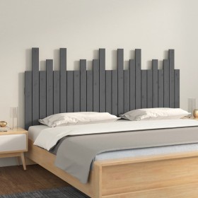 Gray pine solid wood wall bed headboard 159.5x3x80 cm by vidaXL, Headboards and footboards - Ref: Foro24-824800, Price: 96,58...