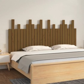 Solid pine wood wall bed headboard honey brown 166x3x80 cm by vidaXL, Headboards and footboards - Ref: Foro24-824811, Price: ...